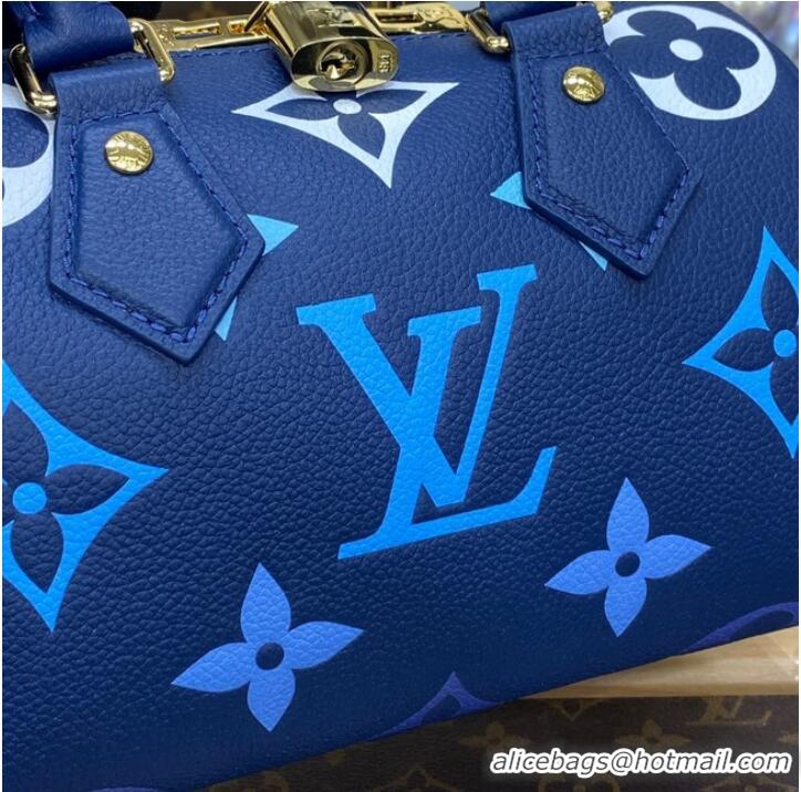 Luxurious Louis Vuitton Monogram Empreinte Speedy Bandouliere 20 M46517 Blue