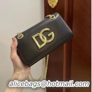 Top Quality Dolce & Gabbana Origianl Leather Shoulder Bag 5535 Black