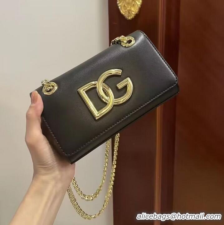 Top Quality Dolce & Gabbana Origianl Leather Shoulder Bag 5535 Black