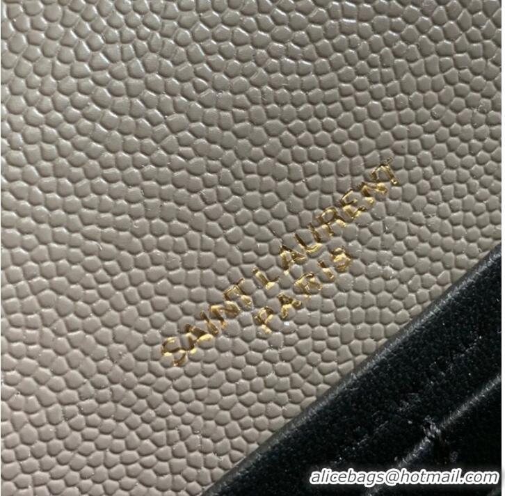 Most Popular SAINT LAURENT CASSANDRE MATELASSE ENVELOPE CHAIN WALLET IN GRAIN DE POUDRE EMBOSSED LEATHER 393953 GRAY