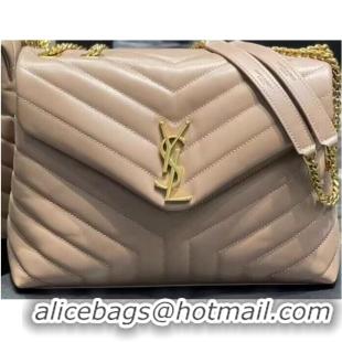 Modern Classic SAINT LAURENT Loulou Monogram medium quilted leather shoulder bag 74558 Khaki