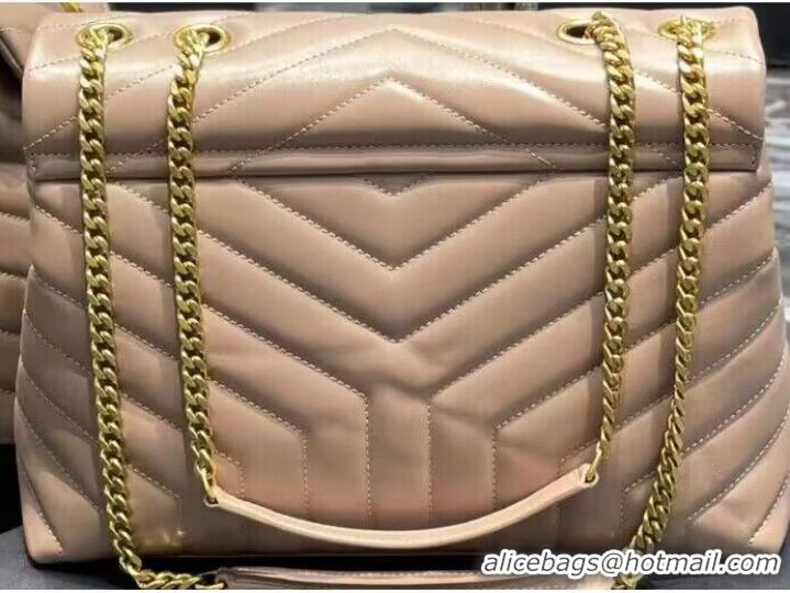 Modern Classic SAINT LAURENT Loulou Monogram medium quilted leather shoulder bag 74558 Khaki