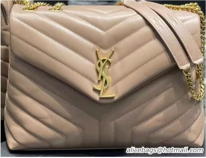 Modern Classic SAINT LAURENT Loulou Monogram medium quilted leather shoulder bag 74558 Khaki