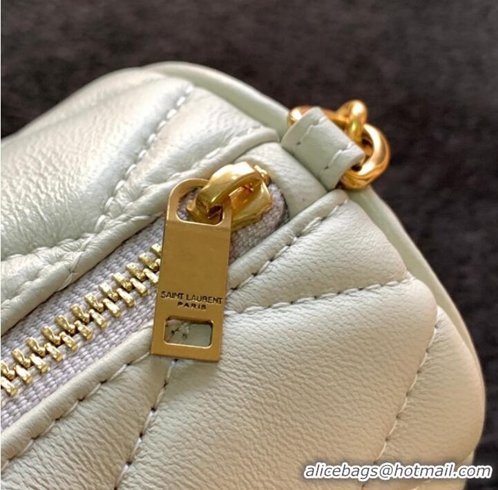 Pretty Style SAINT LAURENT SADE MINI TUBE BAG IN QUILTED LAMBSKIN 699703 VINTAGE WHITE