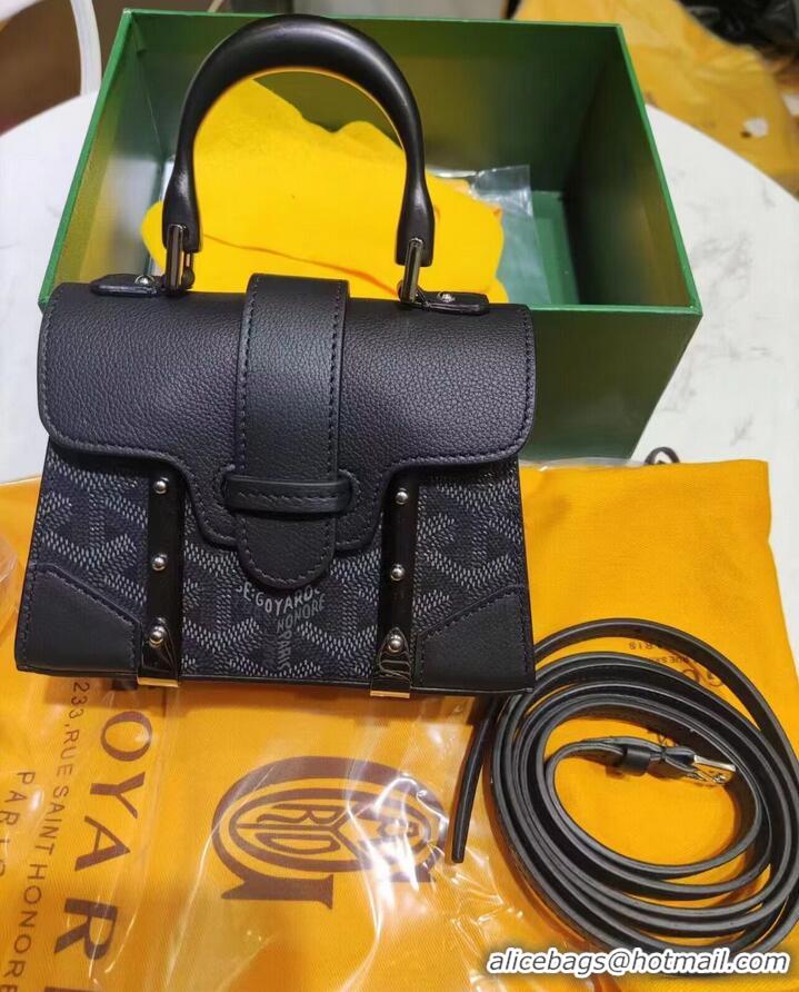 Best Design Goyard Nano Saigon Tote Bag Original Leather 55633 Black