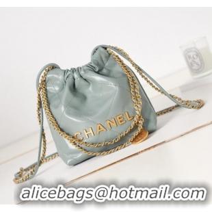 Buy Cheapest CHANEL 22 MINI HANDBAG AS3980 sky blue