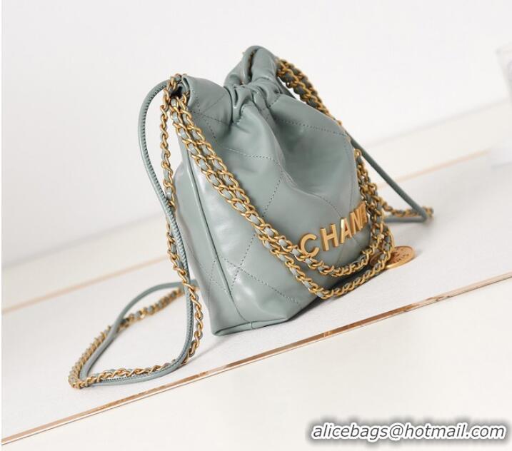 Buy Cheapest CHANEL 22 MINI HANDBAG AS3980 sky blue