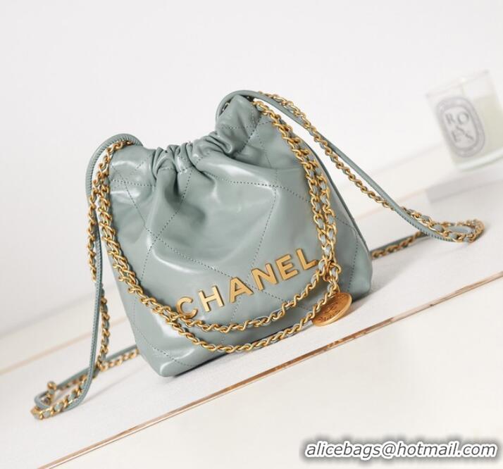 Buy Cheapest CHANEL 22 MINI HANDBAG AS3980 sky blue