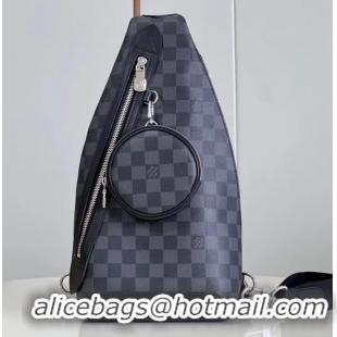 Top Quality Louis Vuitton Duo Slingbag Damier Graphite canvas M30936 Black