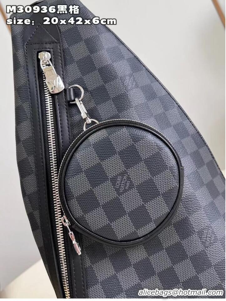 Top Quality Louis Vuitton Duo Slingbag Damier Graphite canvas M30936 Black