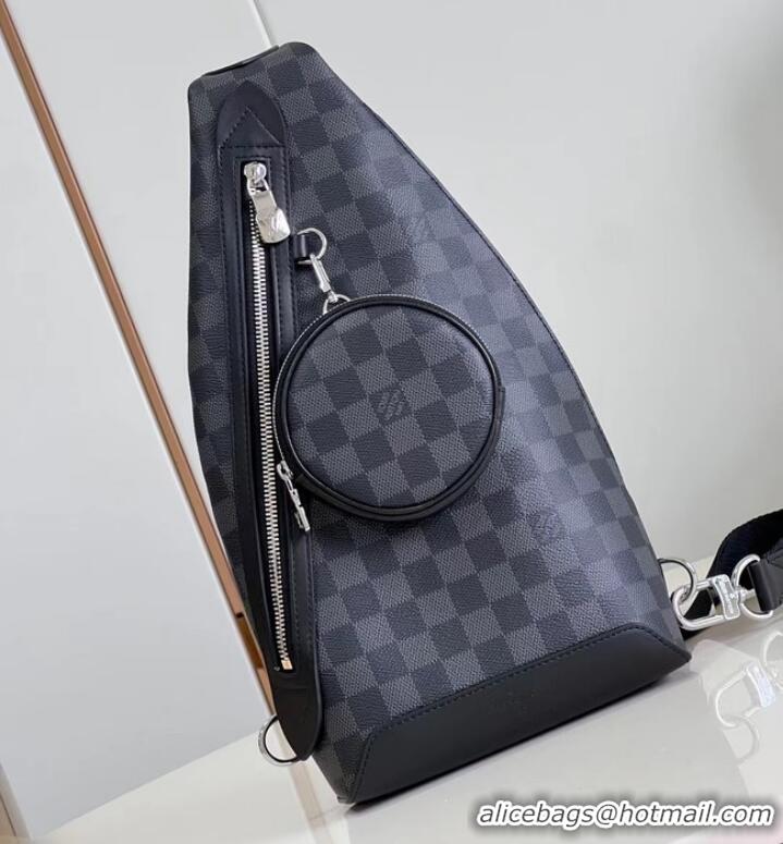 Top Quality Louis Vuitton Duo Slingbag Damier Graphite canvas M30936 Black