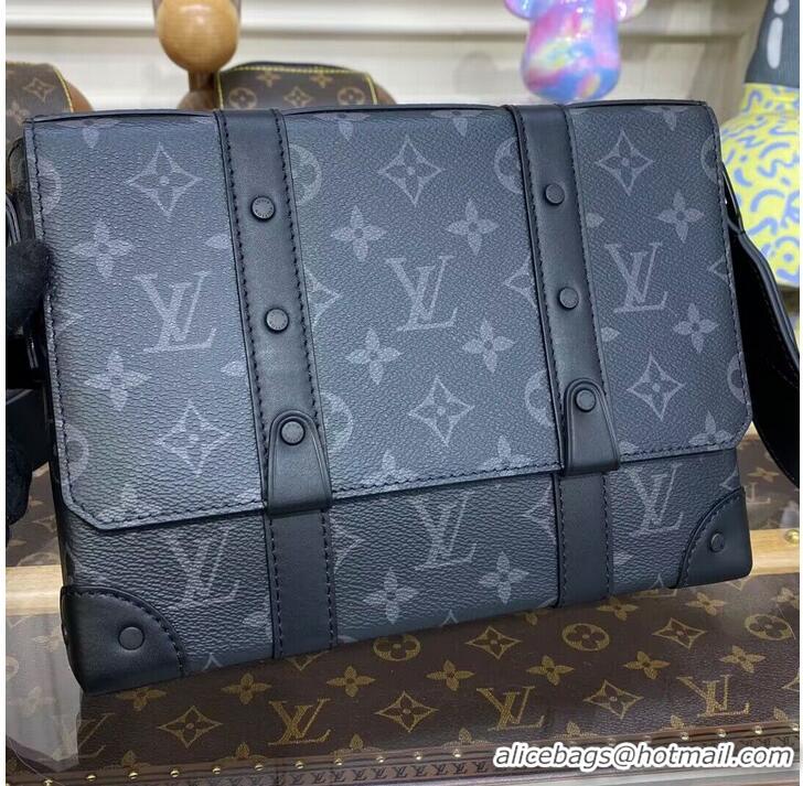 Grade Design Louis Vuitton Monogram Eclipse Original Leather Trunk Bag M45727 Black