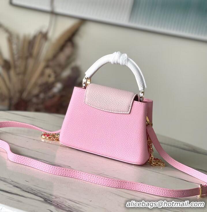 Pretty Style Louis Vuitton Capucines Original Leather Bag M22375 Light Pink