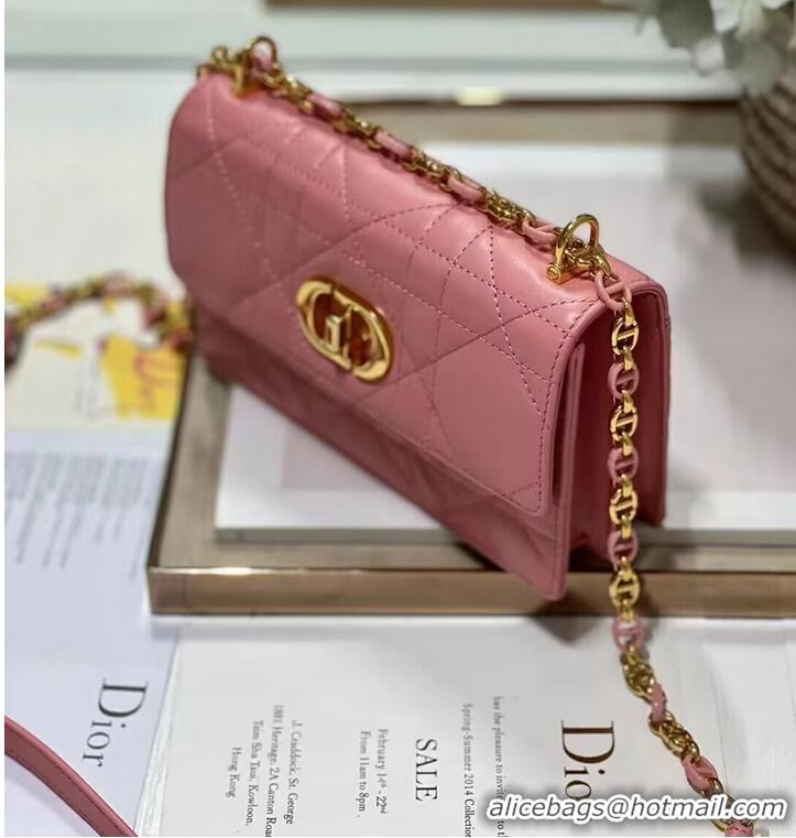 Promotional Dior MISS CARO MINI BAG Macrocannage Lambskin S5169UD PINK