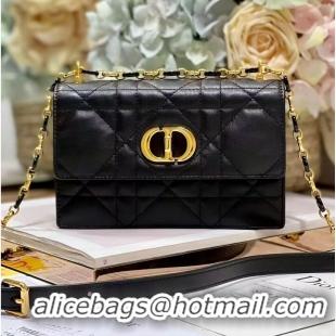 Famous Brand Dior MISS CARO MINI BAG Macrocannage Lambskin S5169UD BLACK