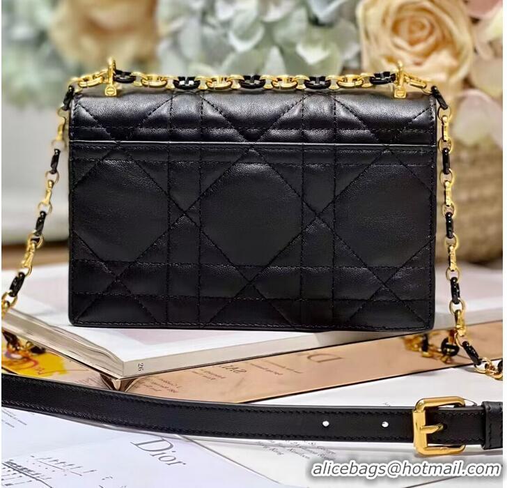 Famous Brand Dior MISS CARO MINI BAG Macrocannage Lambskin S5169UD BLACK