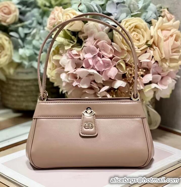 Top Grade SMALL DIOR KEY BAG Box Calfskin M1844O pink