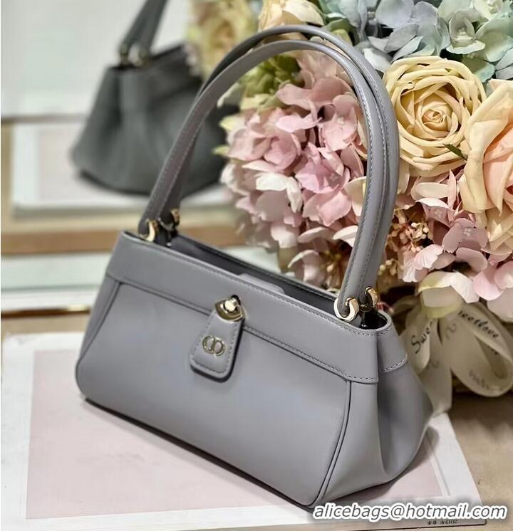 Unique Grade SMALL DIOR KEY BAG Box Calfskin M1844O gray