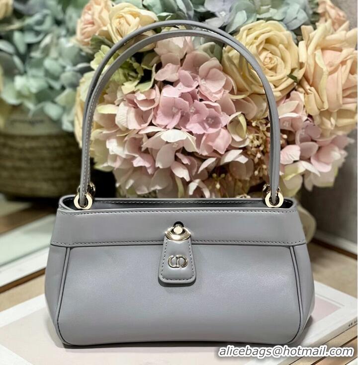 Unique Grade SMALL DIOR KEY BAG Box Calfskin M1844O gray