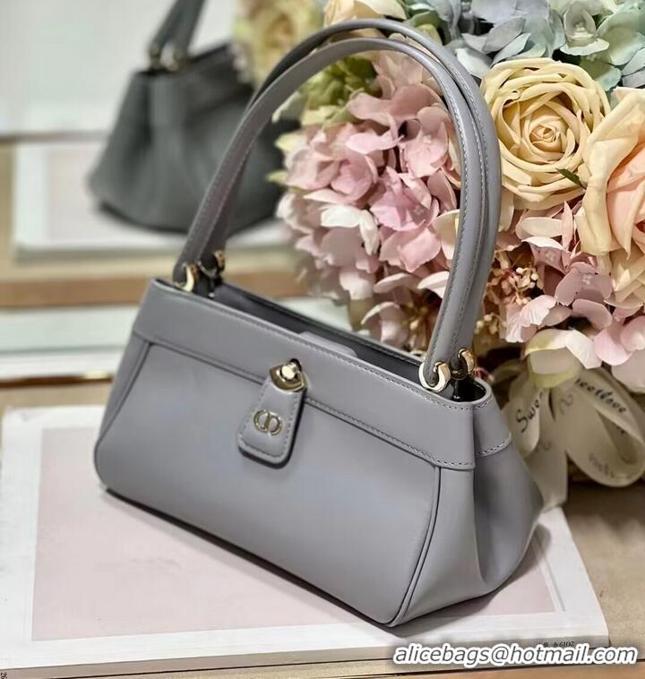 Unique Grade SMALL DIOR KEY BAG Box Calfskin M1844O gray