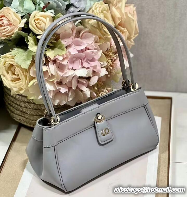 Unique Grade SMALL DIOR KEY BAG Box Calfskin M1844O gray