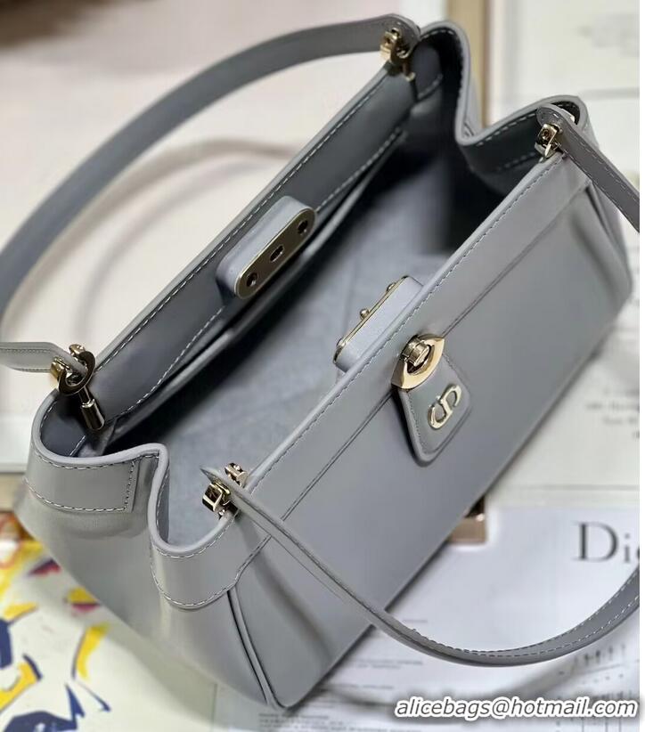 Unique Grade SMALL DIOR KEY BAG Box Calfskin M1844O gray