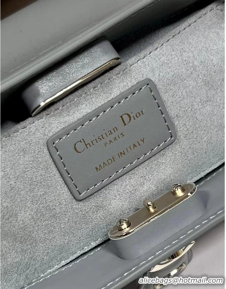 Unique Grade SMALL DIOR KEY BAG Box Calfskin M1844O gray