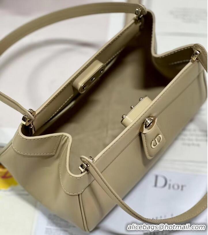 Luxury Discount SMALL DIOR KEY BAG Box Calfskin M1844O Sand-Colored