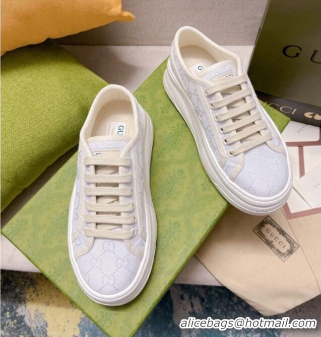 Discount Gucci GG Canvas Low-top Platform Sneakers 5cm White 329054