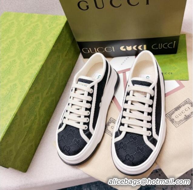 Top Design Gucci GG Canvas Low-top Platform Sneakers 5cm Black 329055