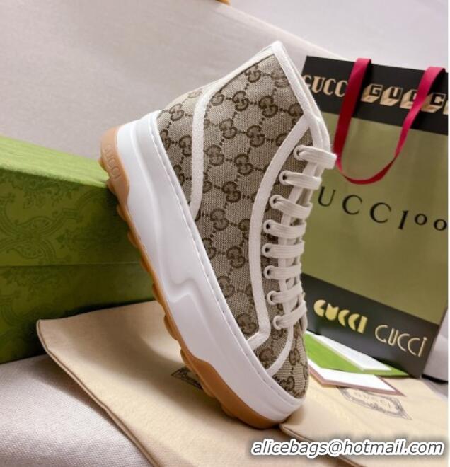 Luxury Gucci GG Canvas High-top Platform Sneakers 5cm 0329057