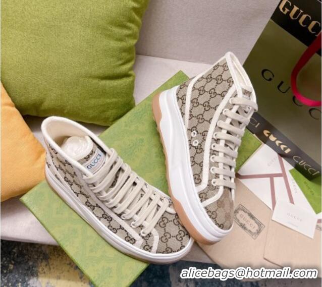 Luxury Gucci GG Canvas High-top Platform Sneakers 5cm 0329057