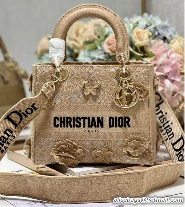 Buy Cheap MEDIUM DIOR OR LADY D-LITE BAG M0565OIAU Natural