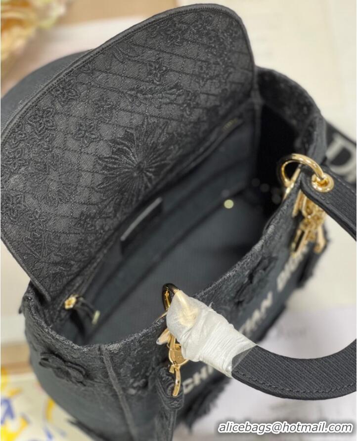 Top Quality MEDIUM DIOR OR LADY D-LITE BAG M0565OIAU black