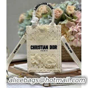 New Fashion MINI DIOR BOOK TOTE PHONE BAG S5555CR Latte