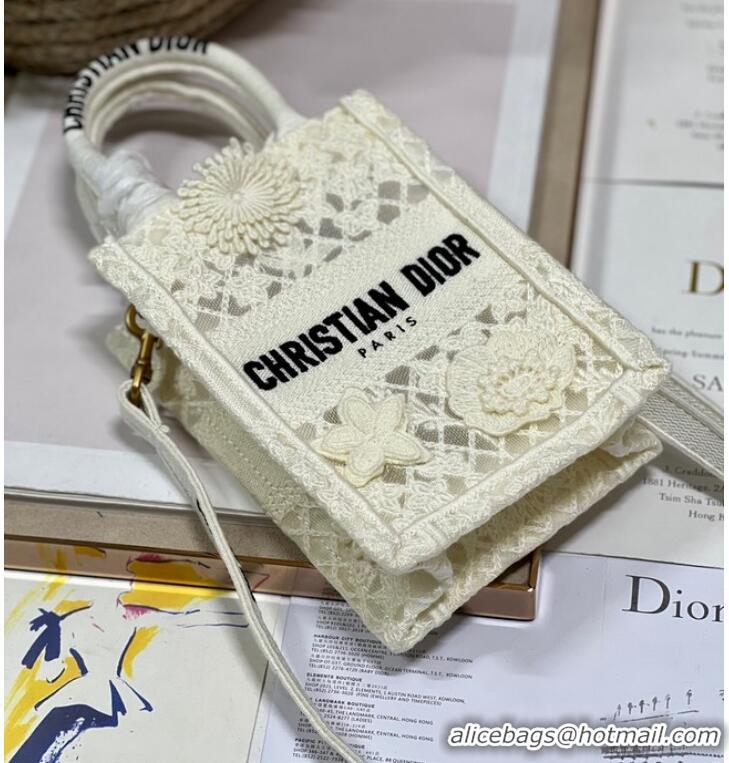 New Fashion MINI DIOR BOOK TOTE PHONE BAG S5555CR Latte