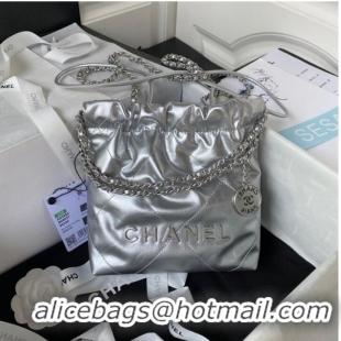 Unique Grade CHANEL 22 MINI HANDBAG AS3980 Silver