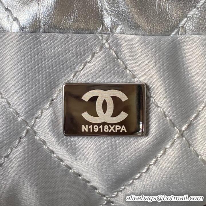 Unique Grade CHANEL 22 MINI HANDBAG AS3980 Silver