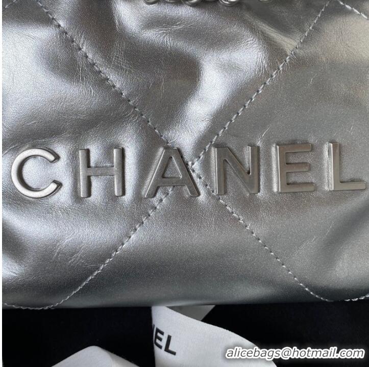 Unique Grade CHANEL 22 MINI HANDBAG AS3980 Silver