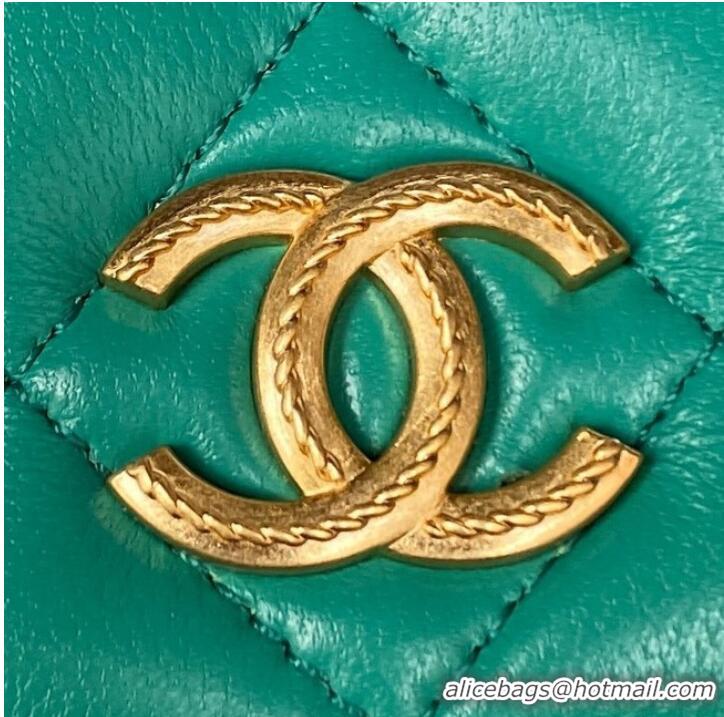 Good Product Chanel MINI FLAP BAG WITH TOP HANDLE AP3385 green