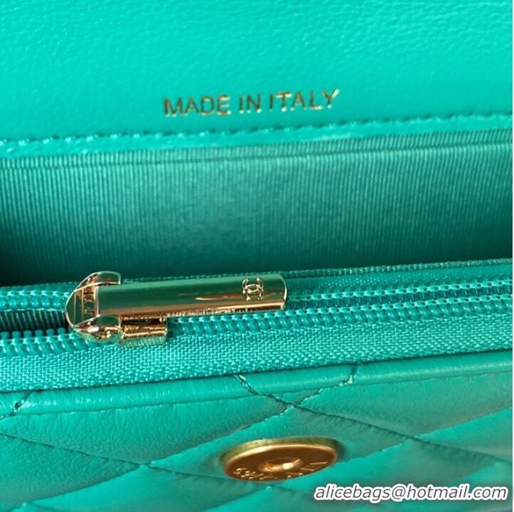 Good Product Chanel MINI FLAP BAG WITH TOP HANDLE AP3385 green