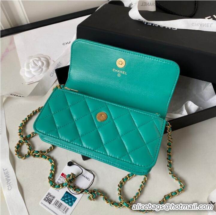 Good Product Chanel MINI FLAP BAG WITH TOP HANDLE AP3385 green