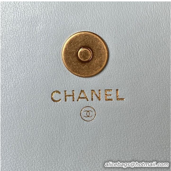 Good Taste Chanel MINI FLAP BAG WITH TOP HANDLE AP3385 sky blue