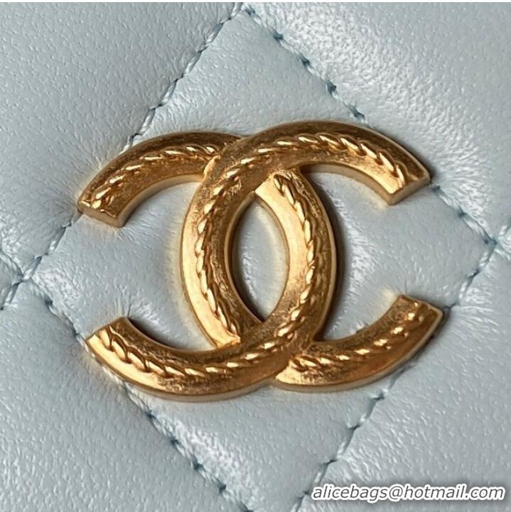 Good Taste Chanel MINI FLAP BAG WITH TOP HANDLE AP3385 sky blue