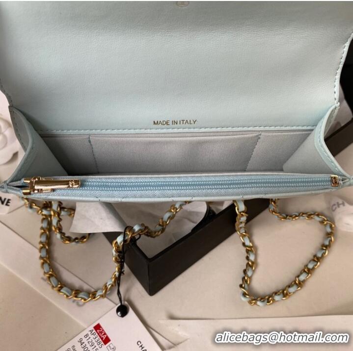 Good Taste Chanel MINI FLAP BAG WITH TOP HANDLE AP3385 sky blue