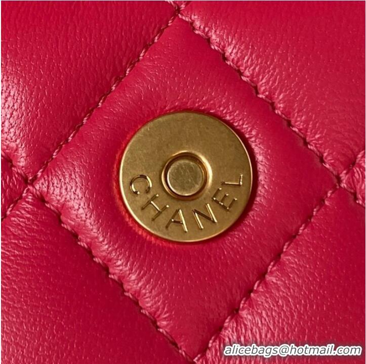 Good Product Chanel MINI FLAP BAG WITH TOP HANDLE AP3385 red