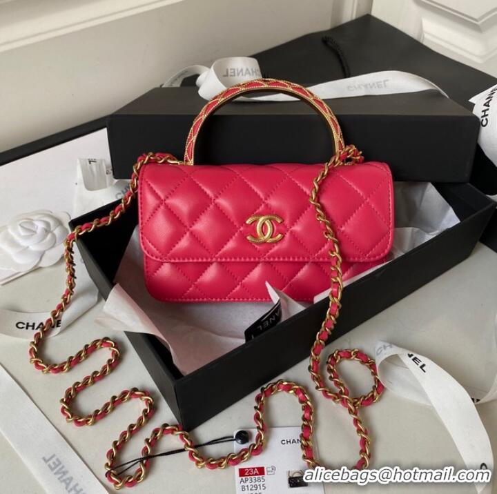 Good Product Chanel MINI FLAP BAG WITH TOP HANDLE AP3385 red