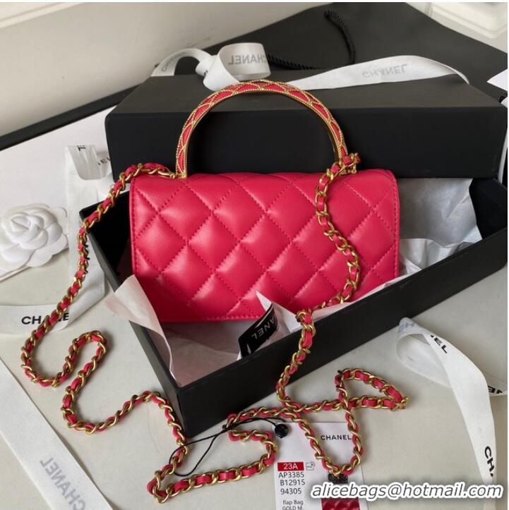 Good Product Chanel MINI FLAP BAG WITH TOP HANDLE AP3385 red