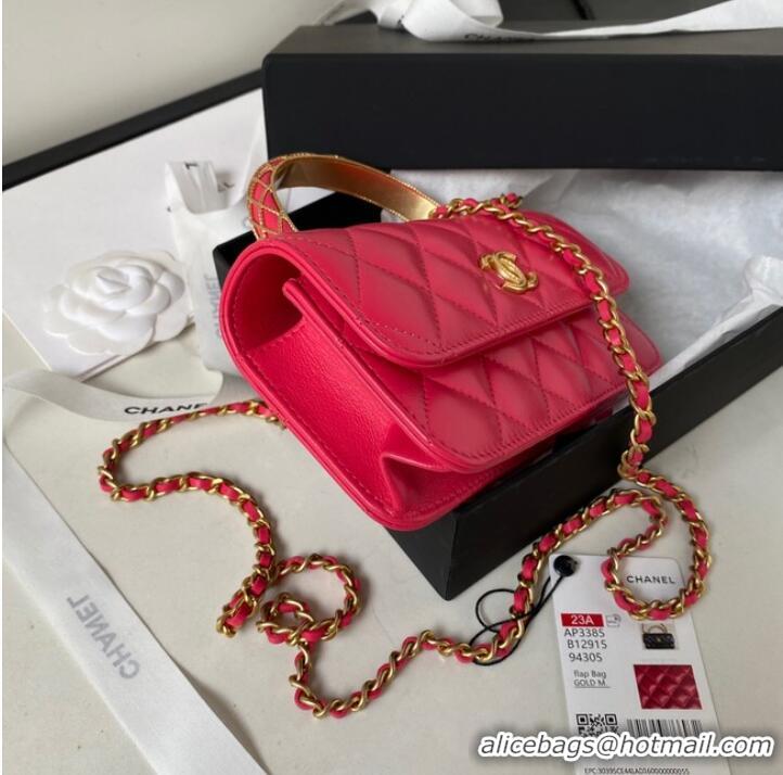 Good Product Chanel MINI FLAP BAG WITH TOP HANDLE AP3385 red