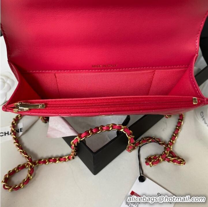 Good Product Chanel MINI FLAP BAG WITH TOP HANDLE AP3385 red